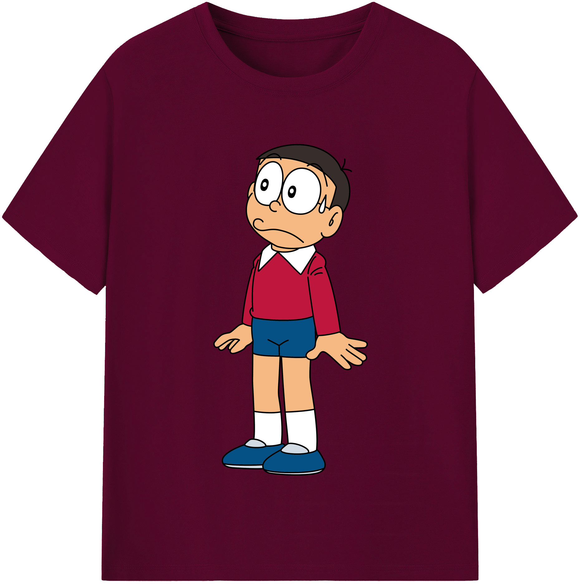 （画像用） ドラえもん 野比 のび太 Doraemon Nobita Nobi レディースカジュアルプリントTシャツ（綿100％）